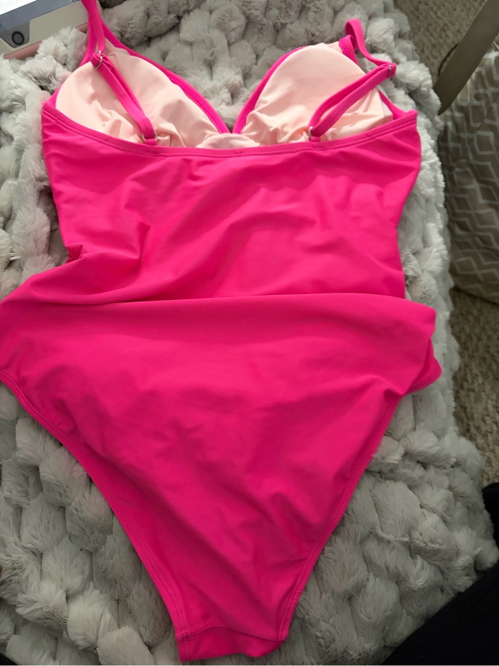 Hot Pink Swimsuit One-Piece Sz large - Picture 4 of 4